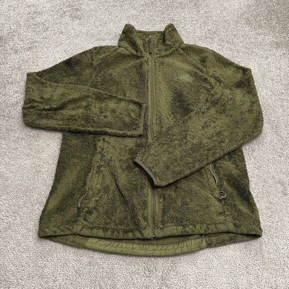 The North Face Osito Fleece Jacket Womens Medium GreenFull Zip Outdoor Hiking - Picture 1 of 12